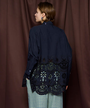 【26SPRING PRE-ORDER】Hem Embroidery Tie Shirt