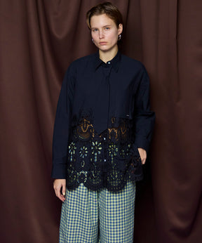 【26SPRING PRE-ORDER】Hem Embroidery Tie Shirt