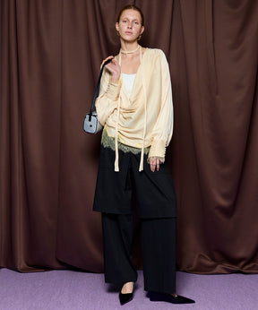 【26SPRING PRE-ORDER】Lace Combo Drape Shirt