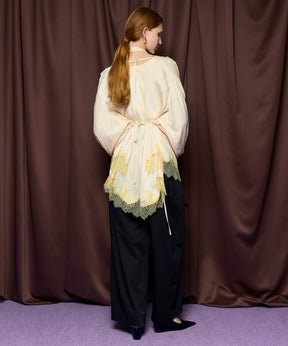 【26SPRING PRE-ORDER】Lace Combo Drape Shirt