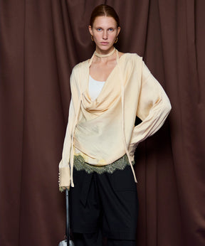 【26SPRING PRE-ORDER】Lace Combo Drape Shirt