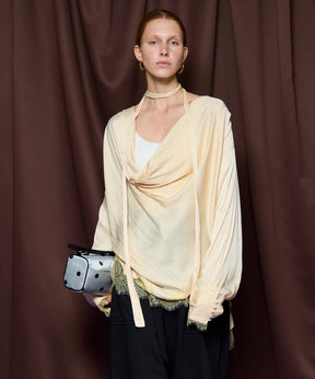 【26SPRING PRE-ORDER】Lace Combo Drape Shirt