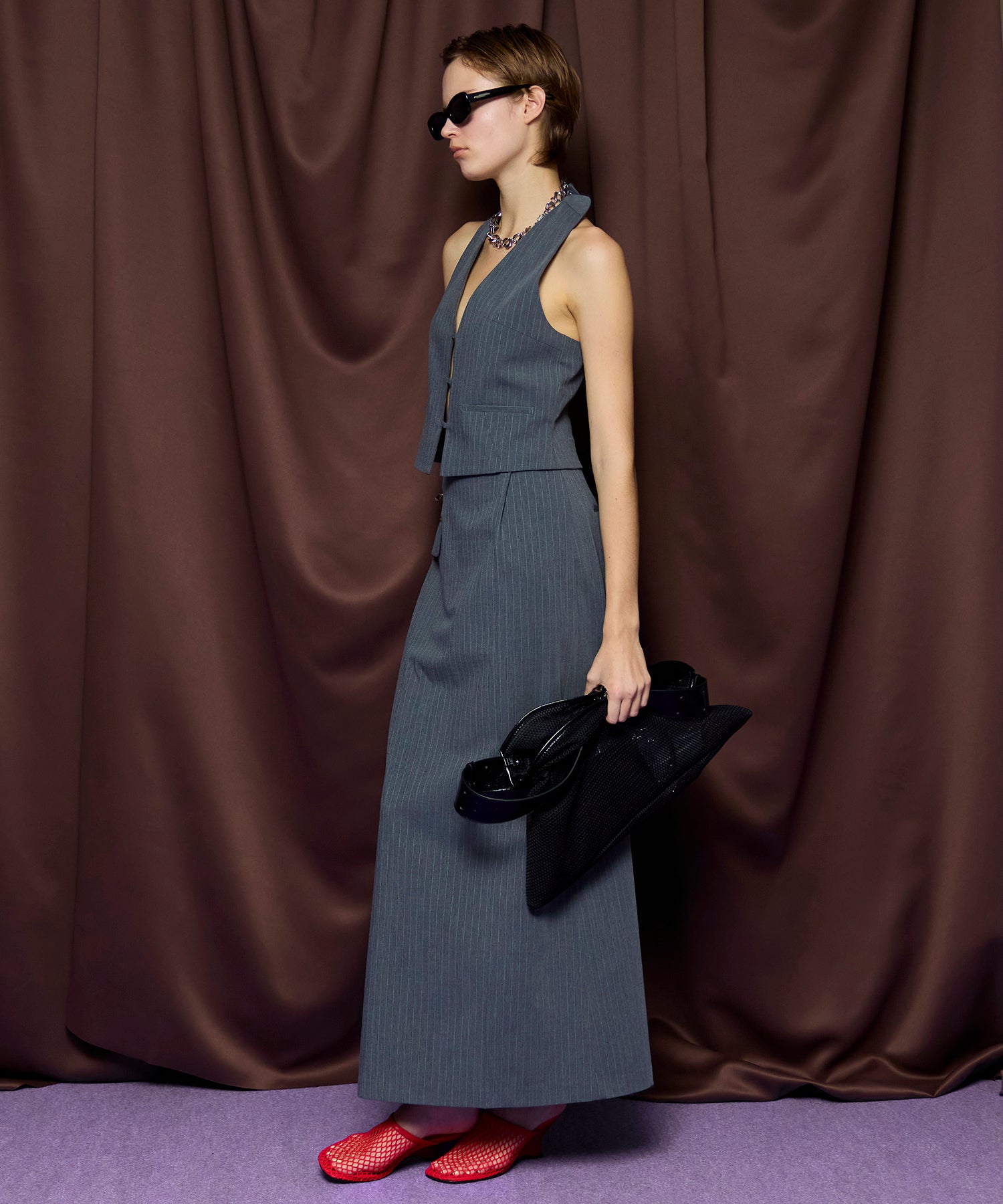 【26SPRING PRE-ORDER】Suiting Halter Neck Vest