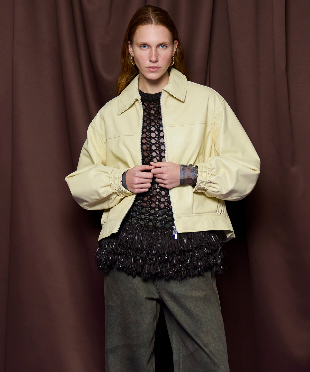 【26SPRING PRE-ORDER】Voluminous Leather Blouson