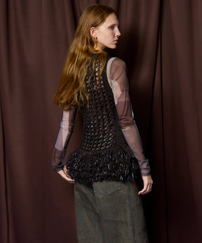 [26SPRING PRE-ORDER]프린지 메쉬 조끼