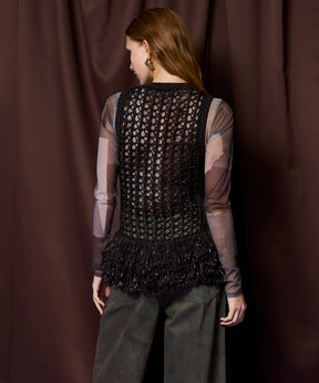 [26SPRING PRE-ORDER]프린지 메쉬 조끼