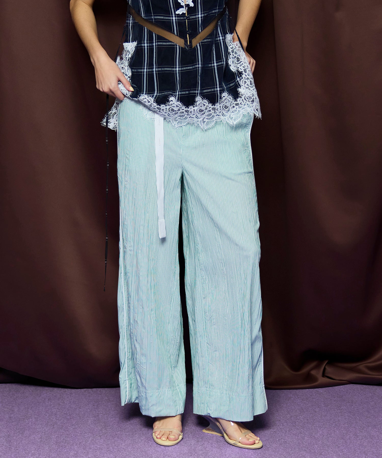 [26SPRING PRE-ORDER] 벨티드 파자마 팬츠