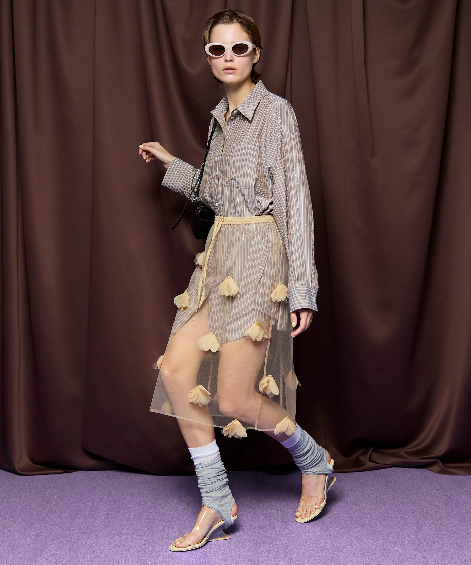 【26SPRING PRE-ORDER】Sheer Floral Layered Skirt