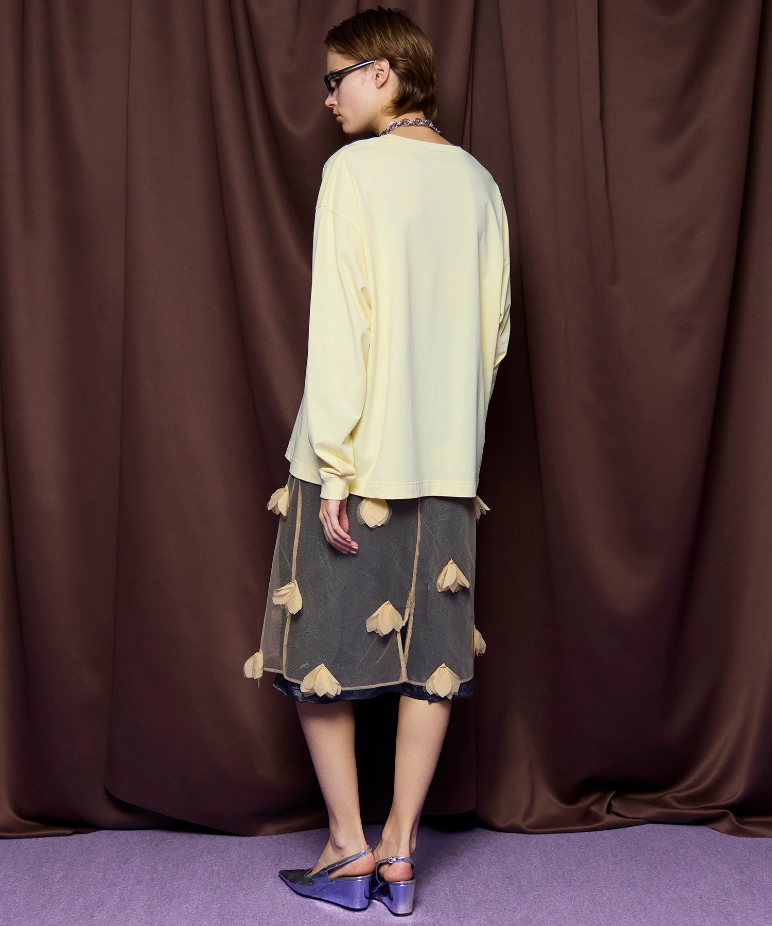 【26SPRING PRE-ORDER】Sheer Floral Layered Skirt