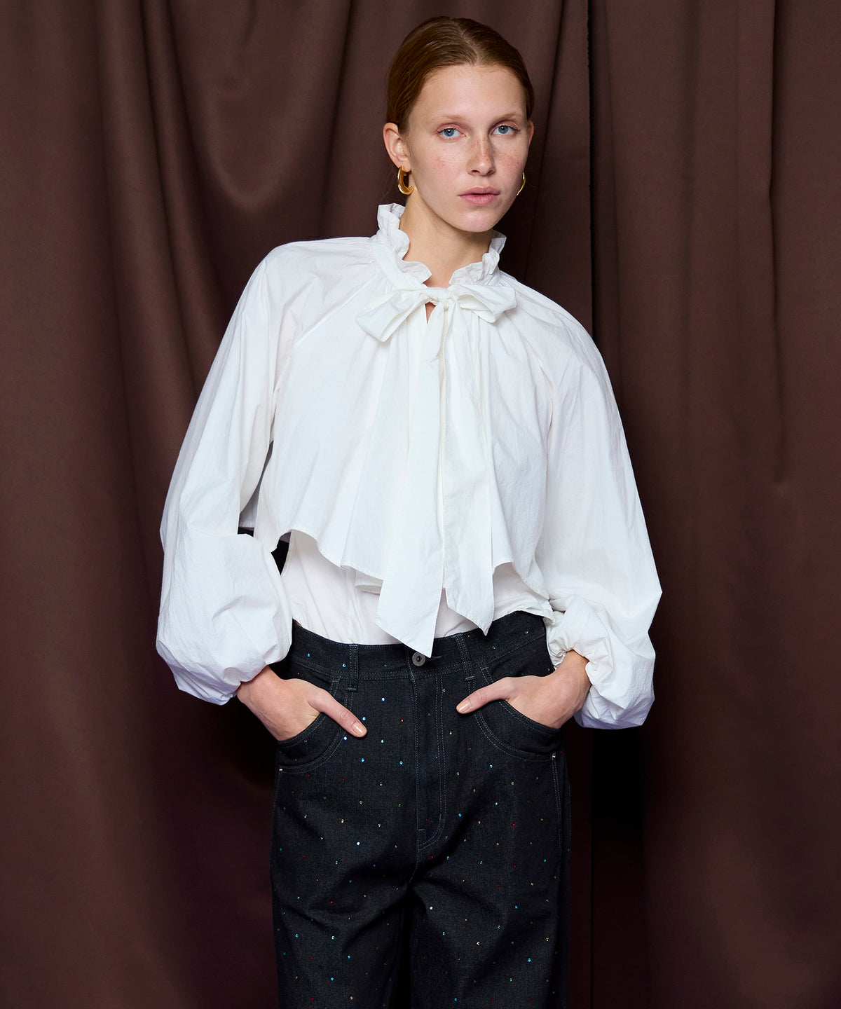 【26SPRING PRE-ORDER】Ruffle Shirt Bodysuit