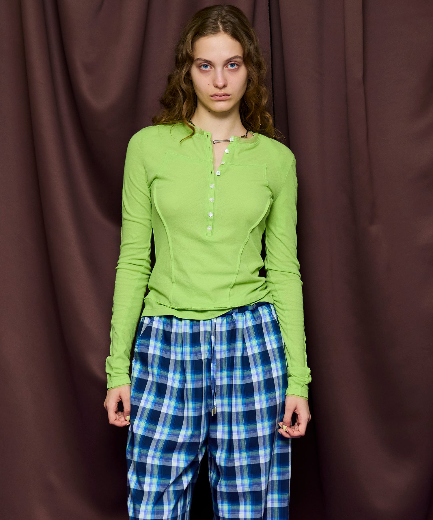 26SPRING PRE-ORDER】Henley Neck Top