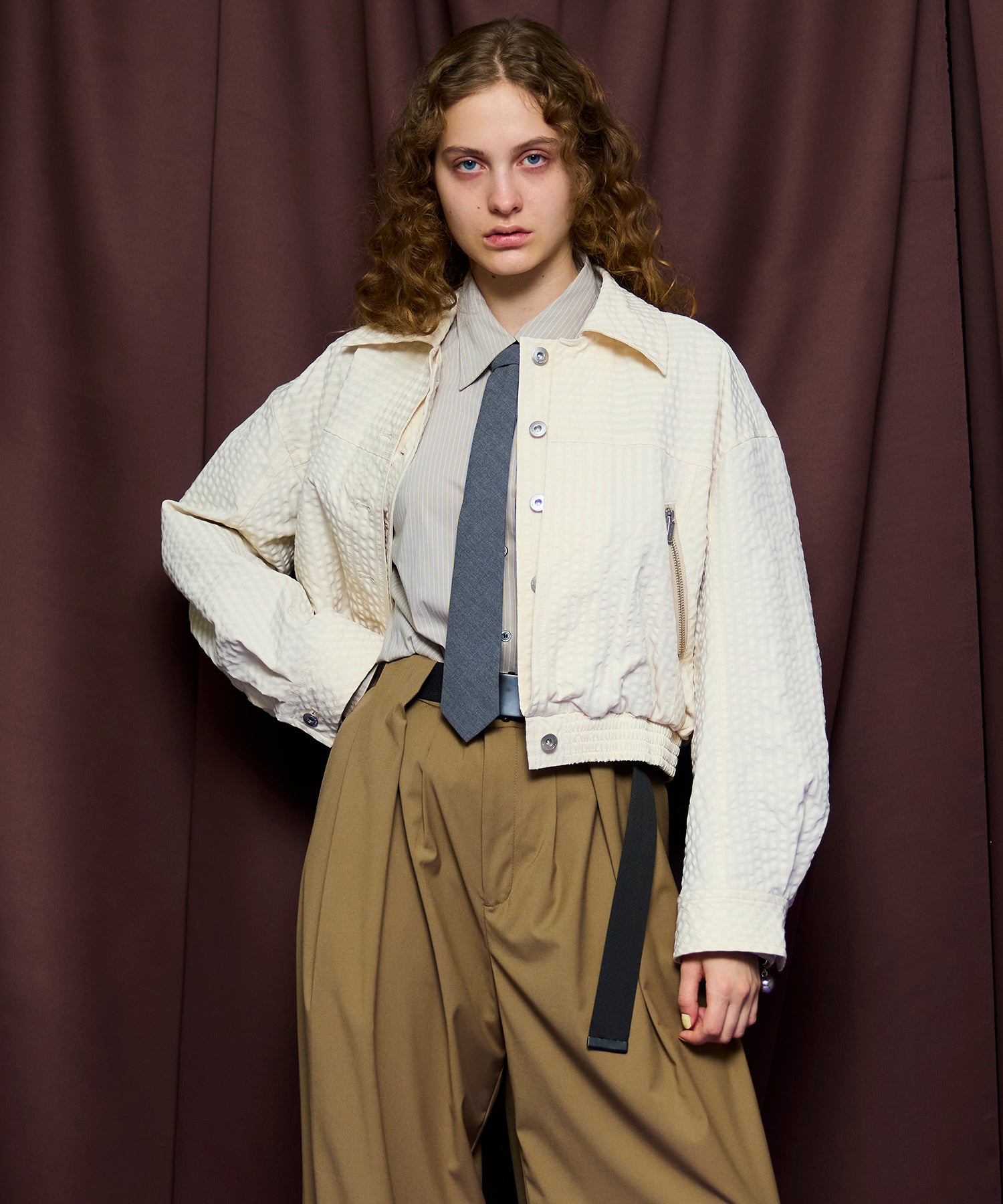 26SPRING PRE-ORDER】Layered Check Blouson