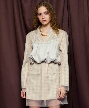 【26SPRING preorder】Gathered Balloon Vegan Leather Bustier