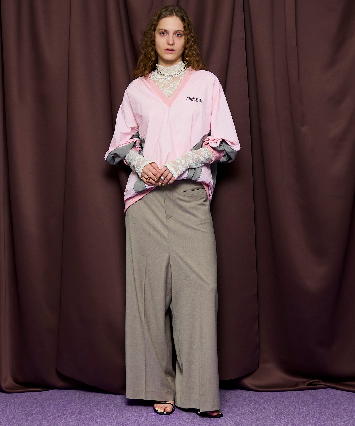 【26SPRING PRE-ORDER】Striped Print V-Neck Tops