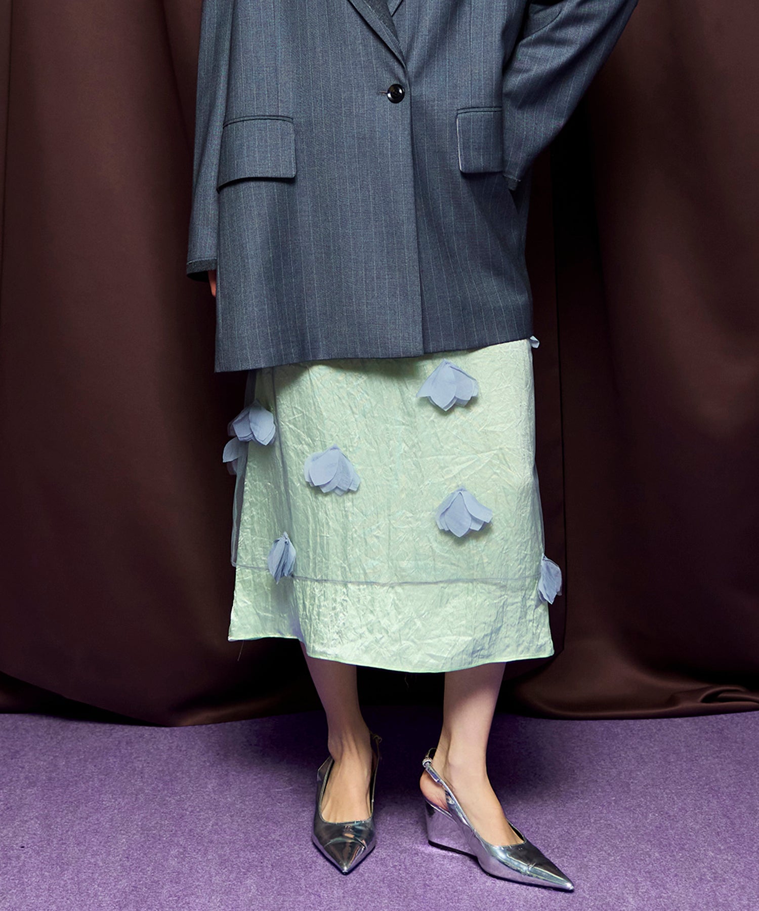 【26SPRING PRE-ORDER】Sheer Floral Layered Skirt