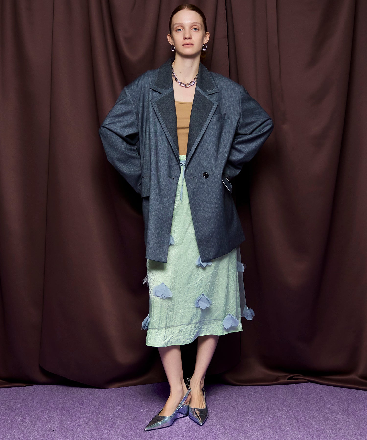 【26SPRING PRE-ORDER】Sheer Floral Layered Skirt