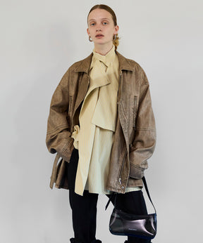 【26SPRING PRE-ORDER】Belted Faux Leather Jacket