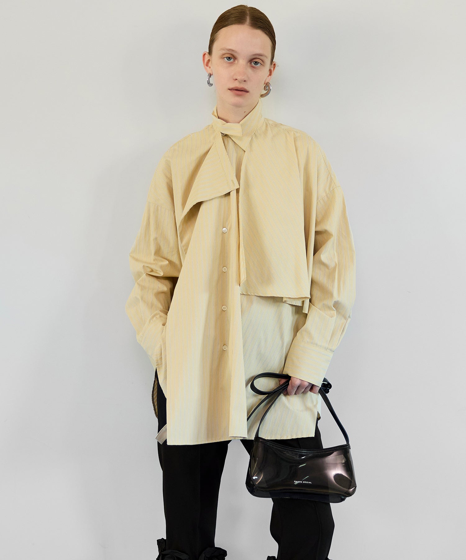 【26SPRING PRE-ORDER】Asymmetrical drape shirt