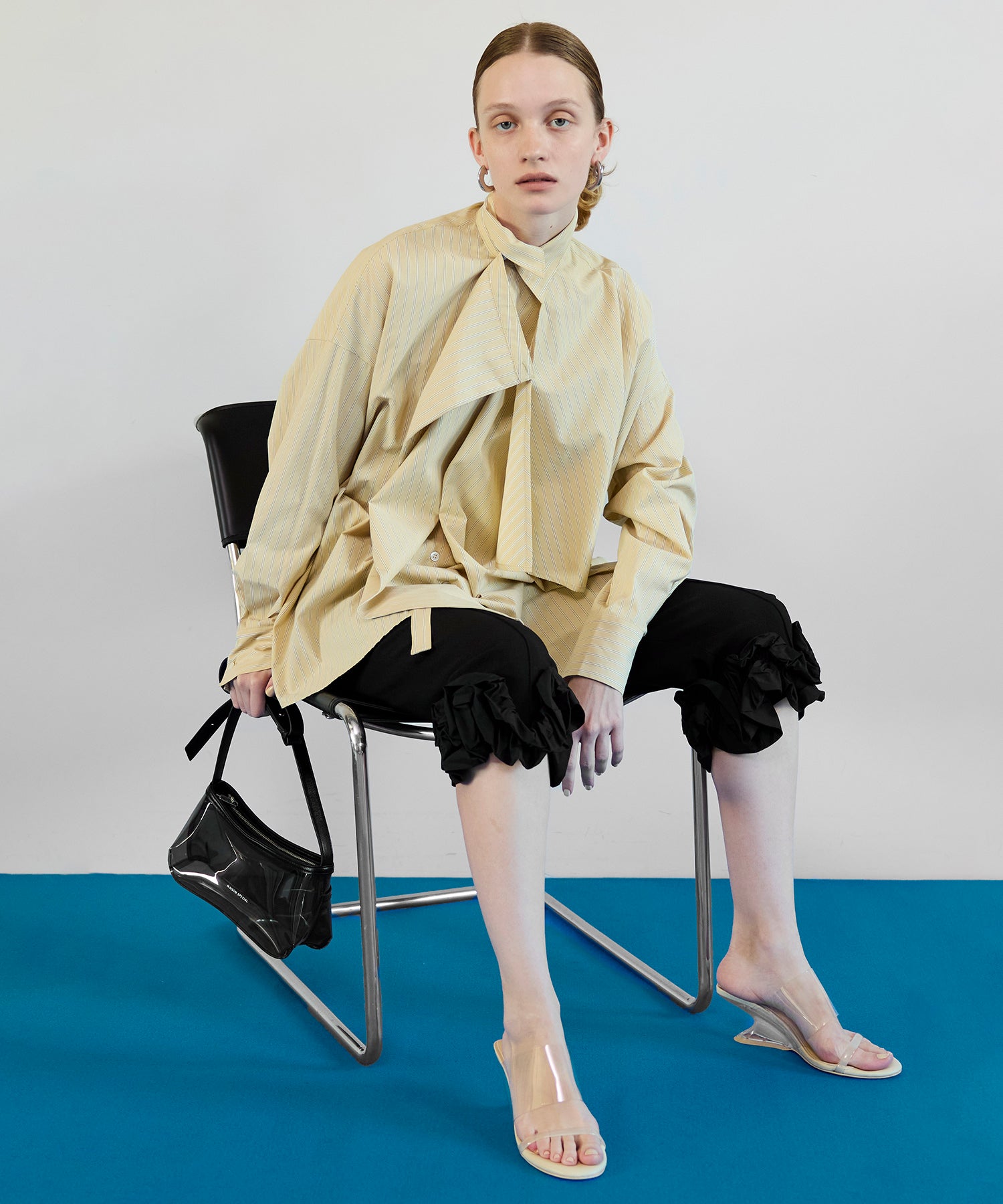 【26SPRING PRE-ORDER】Asymmetrical drape shirt