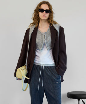 【26SPRING PRE-ORDER】Zip Short Cardigan with Babouche Collar