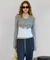 【26SPRING PRE-ORDER】Zip Short Cardigan with Babouche Collar