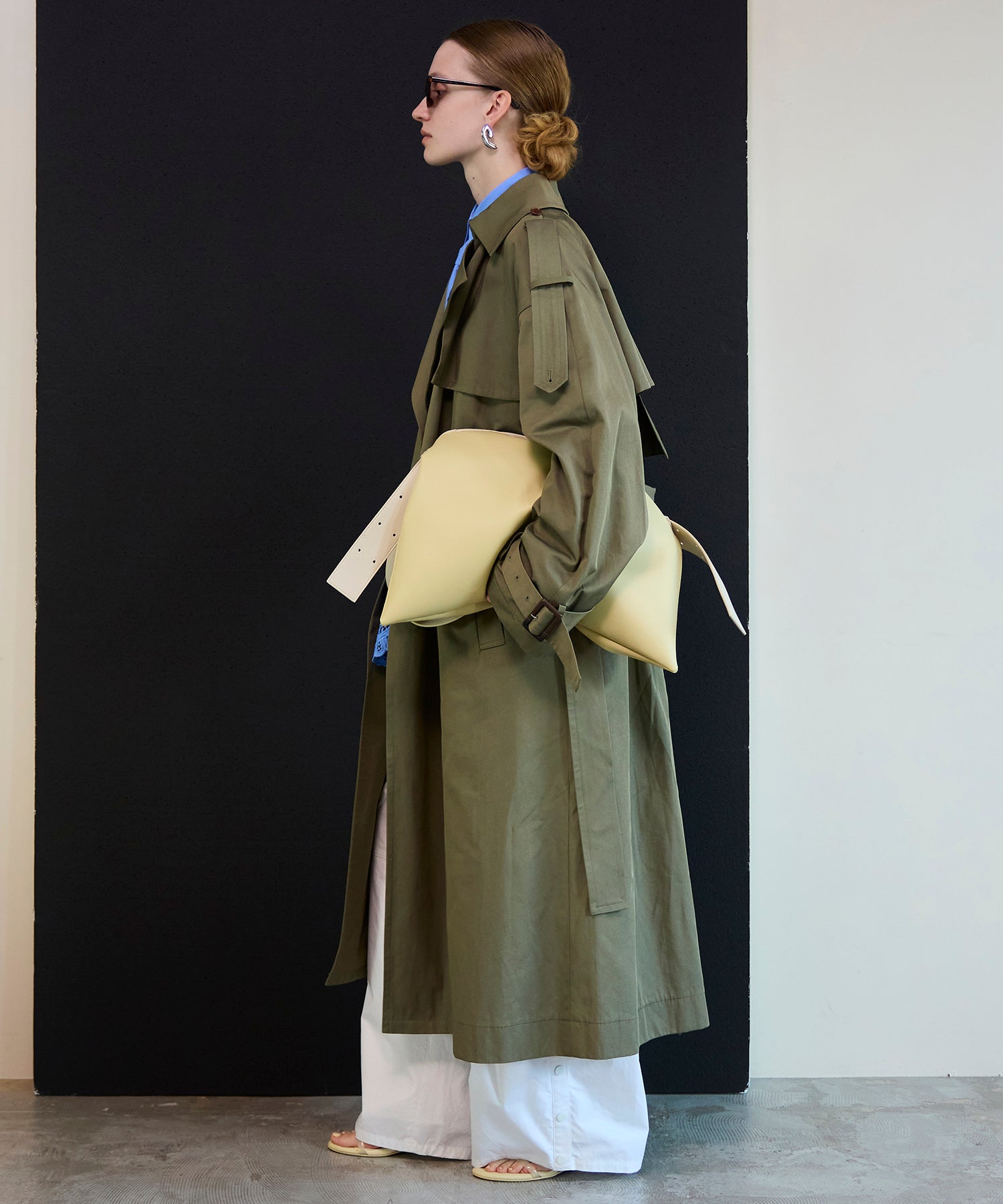 【26SPRING PRE-ORDER】Drape Scarf Long Trench Coat