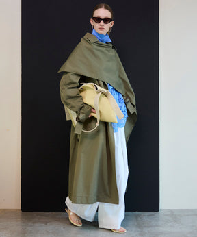 【26SPRING PRE-ORDER】Drape Scarf Long Trench Coat