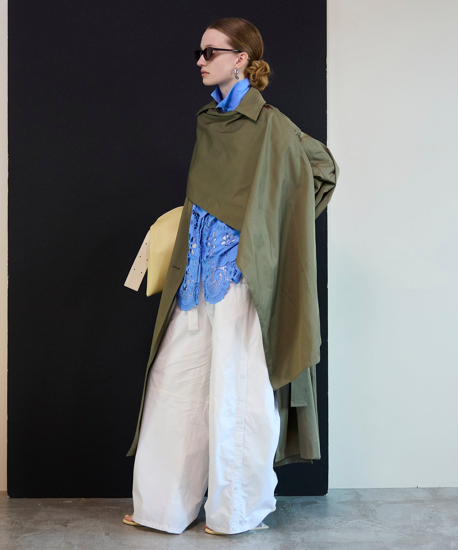 【26SPRING PRE-ORDER】Drape Scarf Long Trench Coat