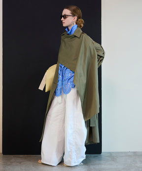 【26SPRING PRE-ORDER】Drape Scarf Long Trench Coat