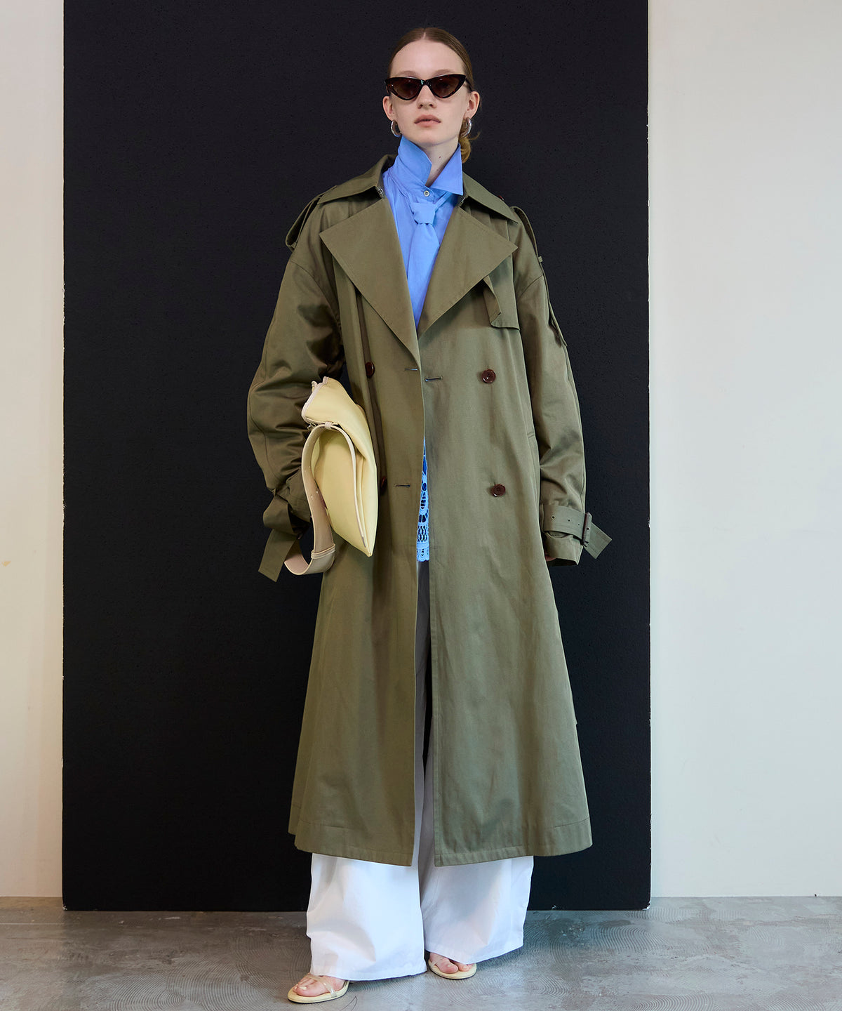 【26SPRING PRE-ORDER】Drape Scarf Long Trench Coat