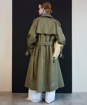 【26SPRING PRE-ORDER】Drape Scarf Long Trench Coat