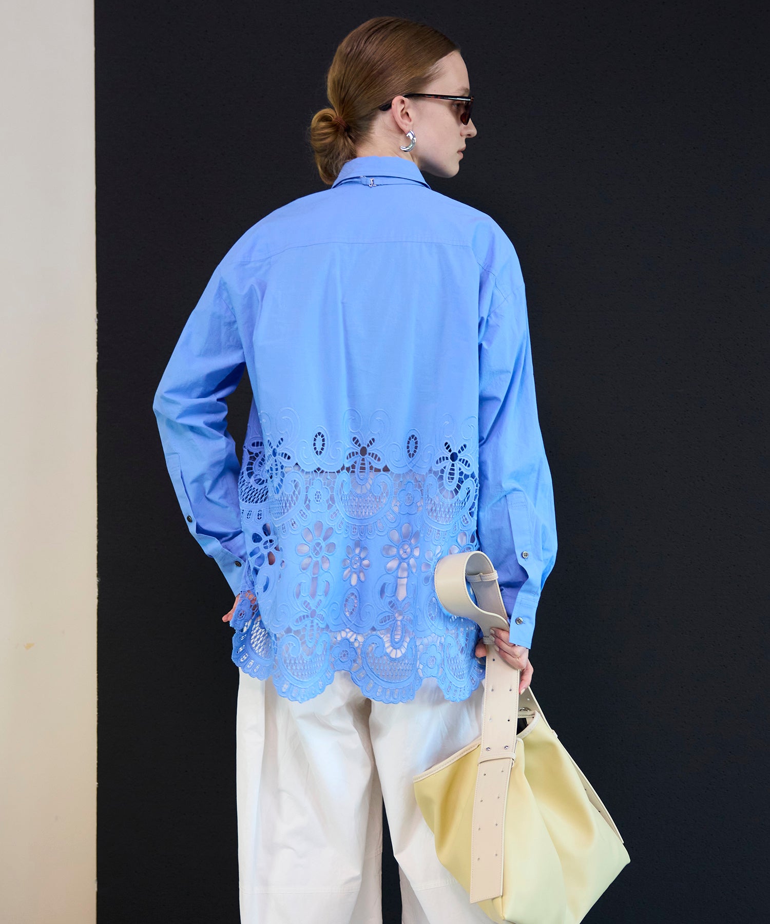 【26SPRING PRE-ORDER】Hem Embroidery Tie Shirt