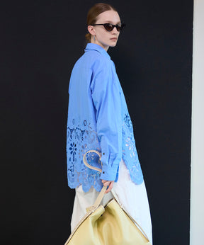 【26SPRING PRE-ORDER】Hem Embroidery Tie Shirt