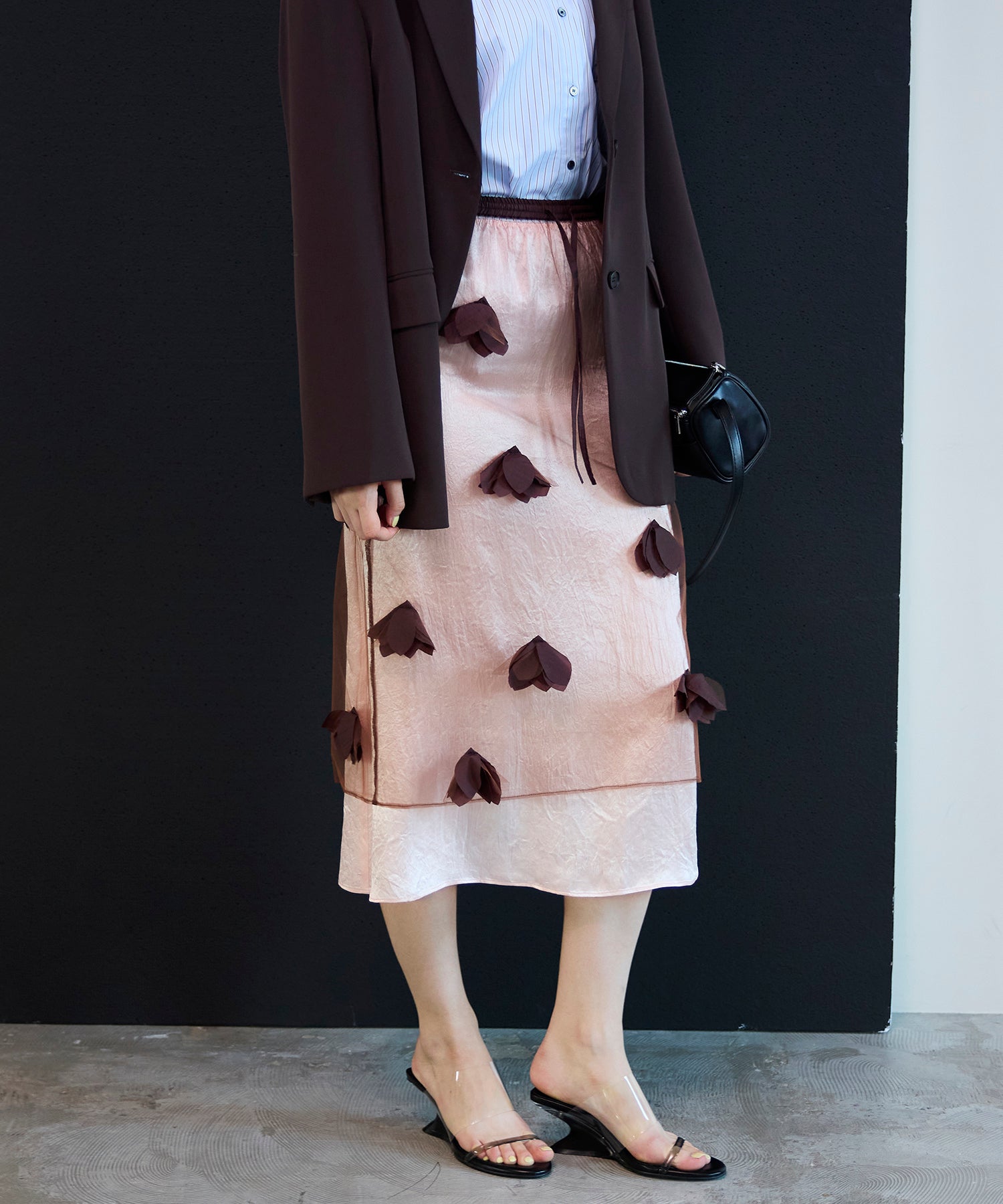 【26SPRING PRE-ORDER】Sheer Floral Layered Skirt