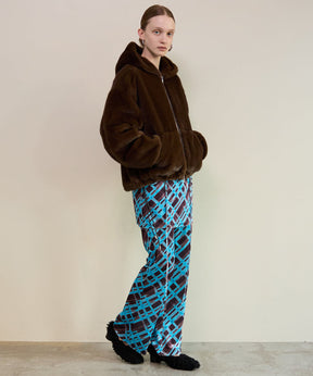 멀티 웨이 레이어링 된 격자 무늬 벨로우 바지