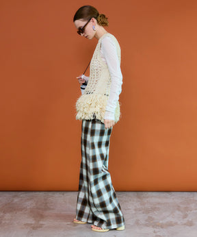 【26SPRING PRE-ORDER】Center Pin Tuck Ombre Check Pants