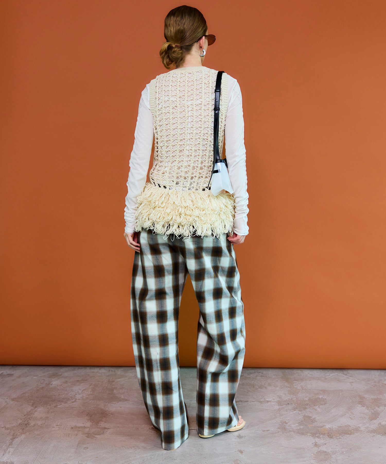 【26SPRING PRE-ORDER】Center Pin Tuck Ombre Check Pants