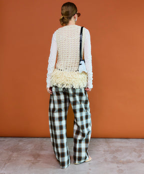 【26SPRING PRE-ORDER】Center Pin Tuck Ombre Check Pants