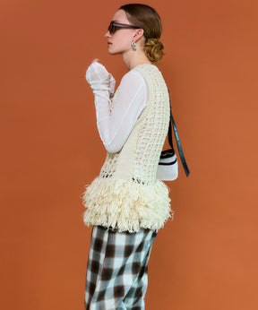 【26SPRING PRE-ORDER】Center Pin Tuck Ombre Check Pants