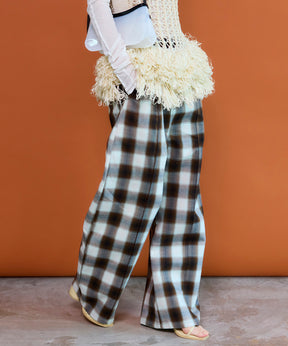 【26SPRING PRE-ORDER】Center Pin Tuck Ombre Check Pants