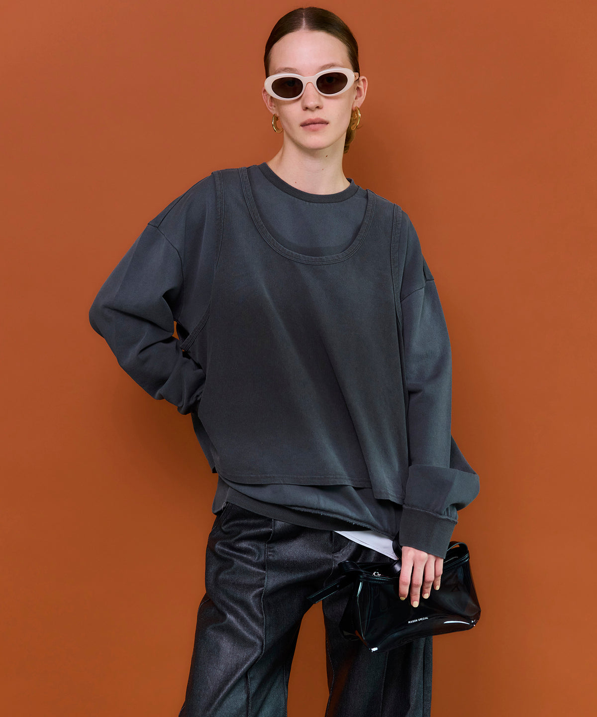 【26SPRING PRE-ORDER】Layered Jersey Sweat Top