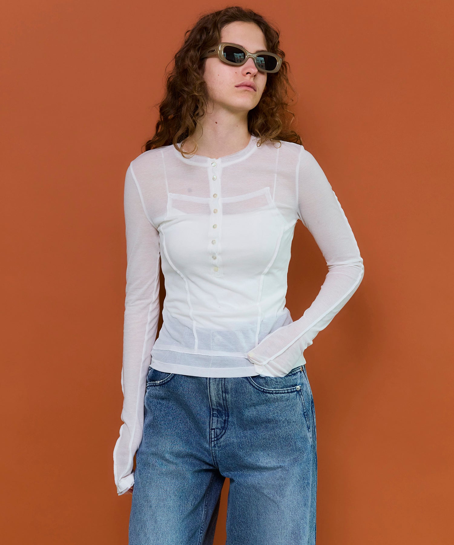 【26SPRING PRE-ORDER】Henley Neck Top