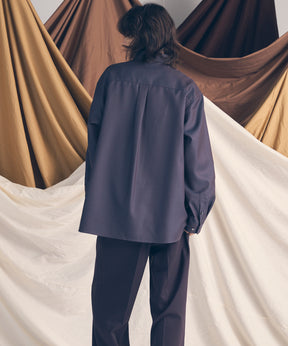 4 색 샹 브레이 씻을 수있는 양모 프라임-오버 일반 칼라 셔츠