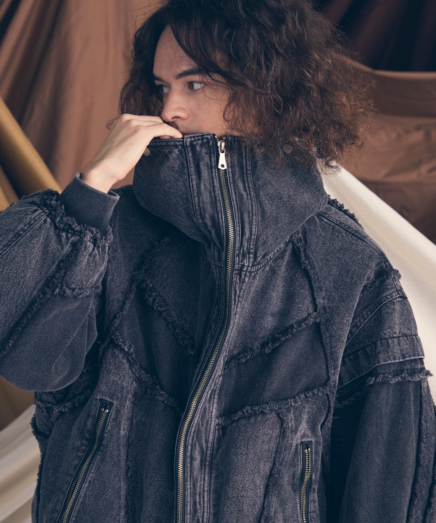 Different Material Docking Prime-Over Military Blouson