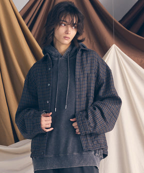 [Sale starts at 12:00 pm on Saturday, September 13th] [Italian Dead Stock Fabric] Prime-Over Curved Shirts Blouson