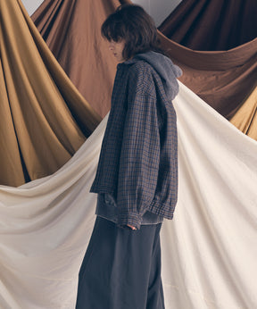 [Sale starts at 12:00 pm on Saturday, September 13th] [Italian Dead Stock Fabric] Prime-Over Curved Shirts Blouson