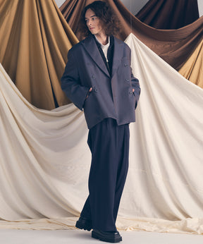 울 믹스 부드러운 연속 견인짜리 넓은 바지