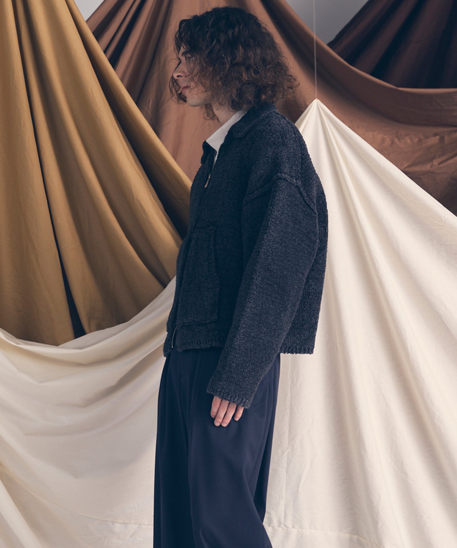 [25AW PRE-ORDER] Fade Yarn Prime-Over Full Zip Knit