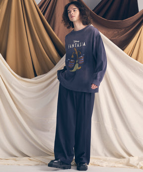 울 믹스 부드러운 연속 견인짜리 넓은 바지