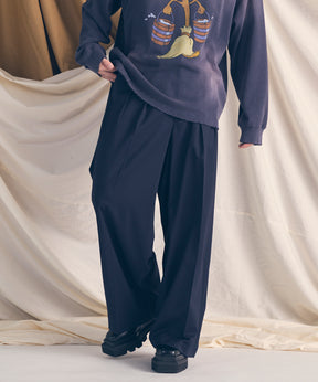 울 믹스 부드러운 연속 견인짜리 넓은 바지